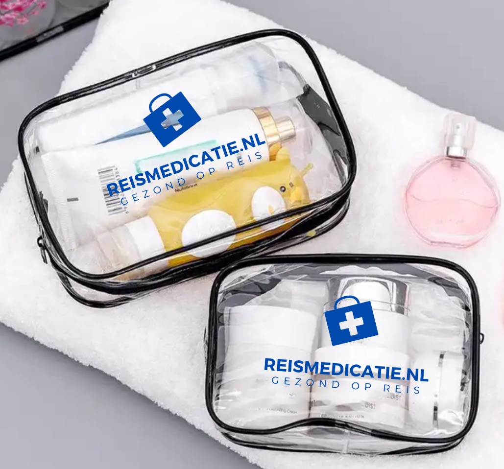 Transparant reistasje met rits - de ideale accessoire om reismedicatie en cosmetica overzichtelijk bij de hand te houden