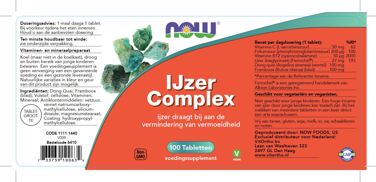 NOW ijzer complex tabletten