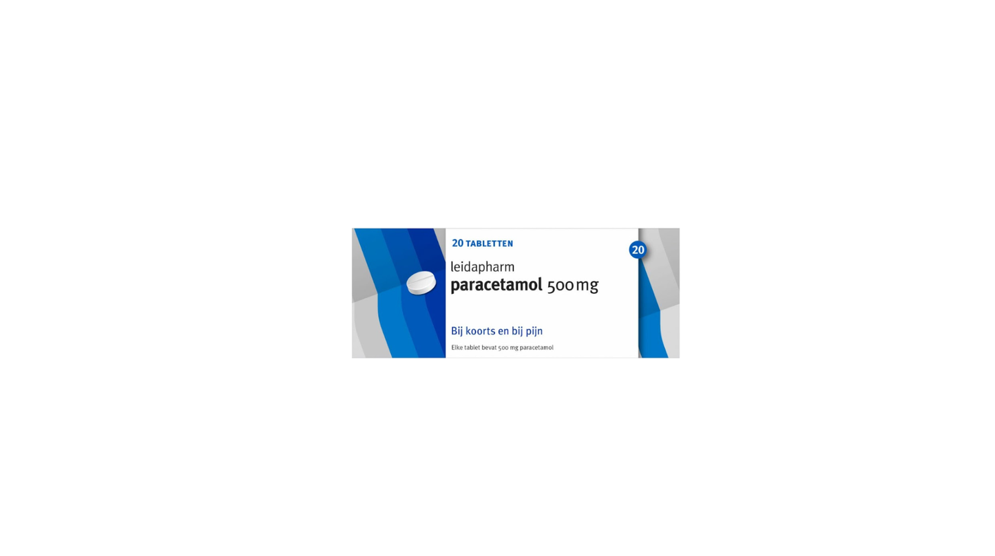 Paracetamol 500mg, 20 tabletten