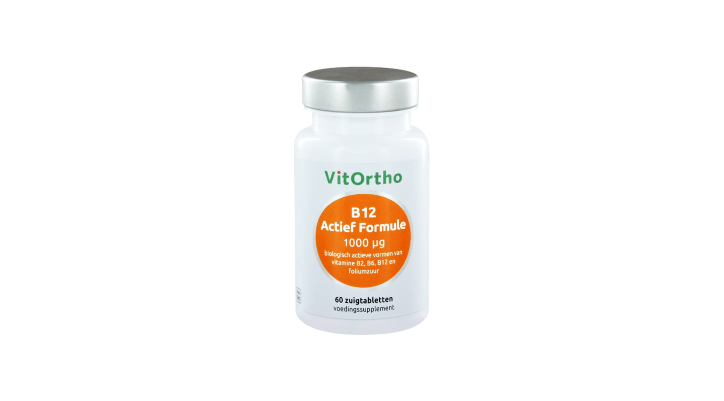 Vitortho B12 actief formule 1000 µg (vitamine B2, B6, B12 en foliumzuur)